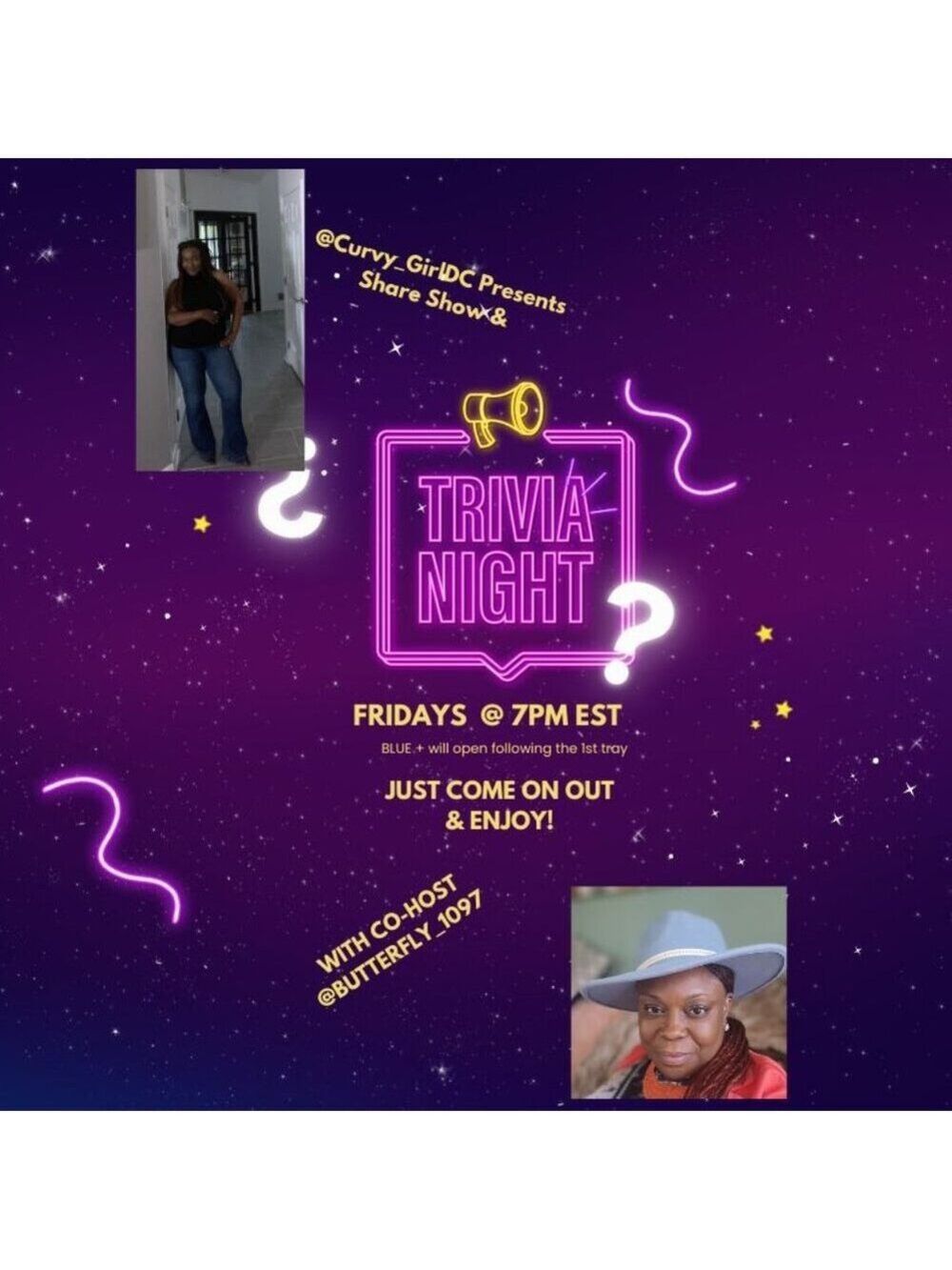 Friday’s Let’s Talk Trivia Share Show @7ish PM. Come join us, Bring a Friend!